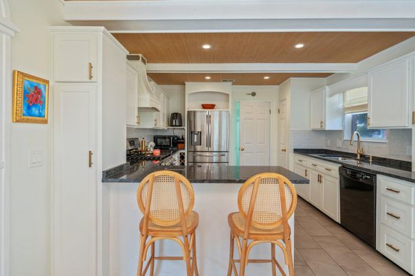 Interior, Kitchen, Recessed Lighting, Stainless Steel Appliances, Wooden Ceilings