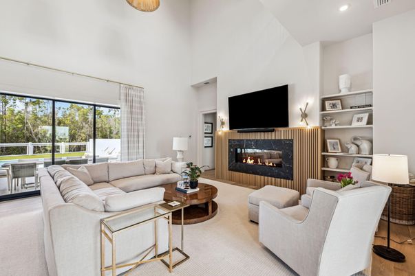 Fireplace, Interior, Living room, Recessed Lighting