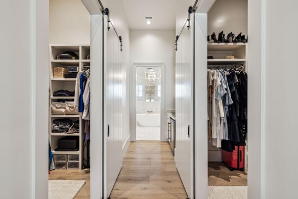 Bathroom, Free Standing Baths, Interior, Recessed Lighting, Walk-in Closets, Wood Texture Flooring