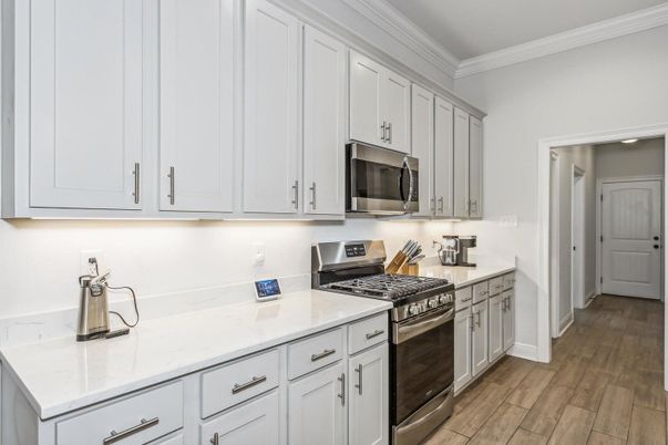 Interior, Kitchen, Stainless Steel Appliances, Wood Texture Flooring