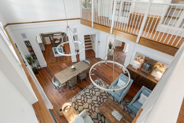 Interior, Living room, Pendant Lights, Wood Texture Flooring