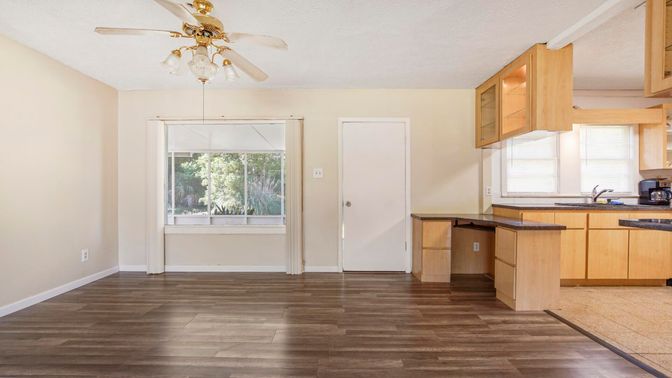 Interior, Kitchen, Wood Texture Flooring