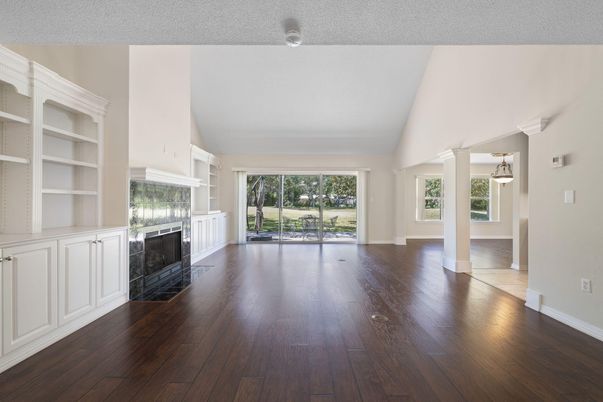 Empty room, Fireplace, Interior, Wood Texture Flooring