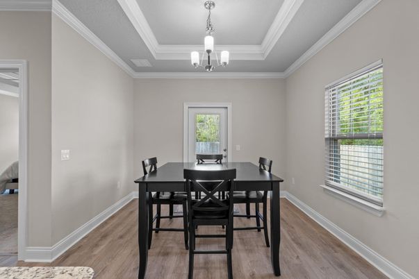 Chandelier, Dining room, Interior, Wood Texture Flooring