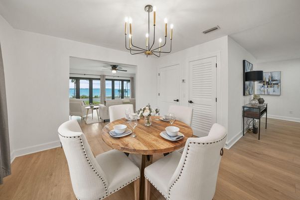 Chandelier, Dining room, Interior, Water, Wood Texture Flooring