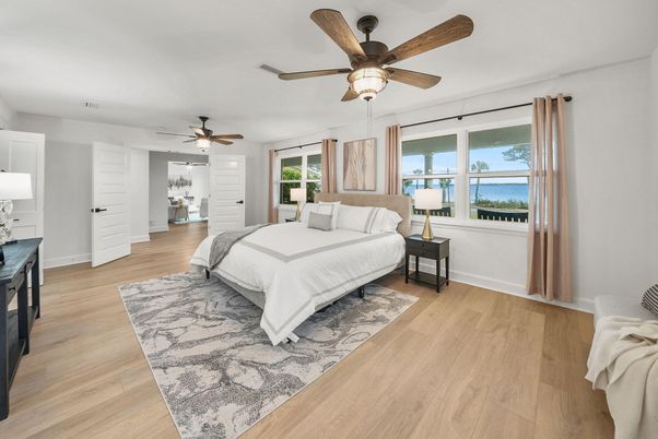 Bedroom, Interior, Water, Wood Texture Flooring