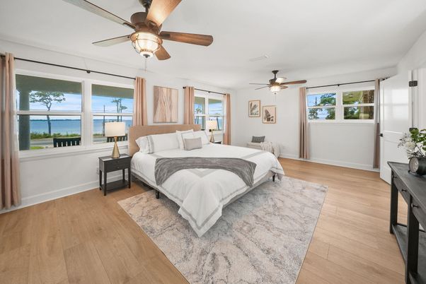 Bedroom, Interior, Water, Wood Texture Flooring