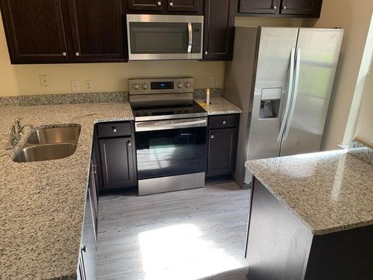 Interior, Kitchen, Stainless Steel Appliances, Wood Texture Flooring