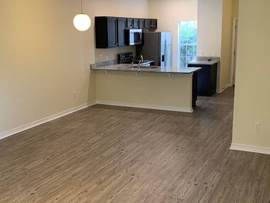 Interior, Kitchen, Pendant Lights, Wood Texture Flooring