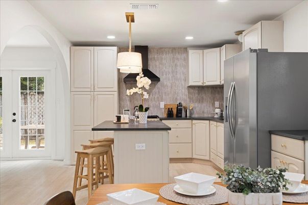 Interior, Kitchen, Recessed Lighting, Wood Texture Flooring