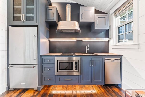 Interior, Kitchen, Stainless Steel Appliances, Wood Texture Flooring