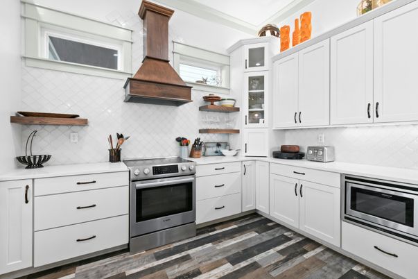 Interior, Kitchen, Stainless Steel Appliances, Wood Texture Flooring