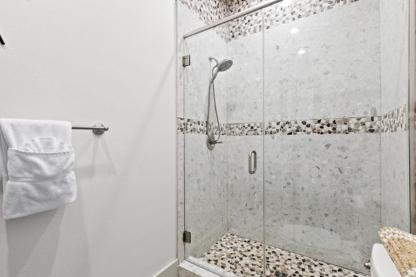 Bathroom, Glass Shower, Interior, Marble Walls