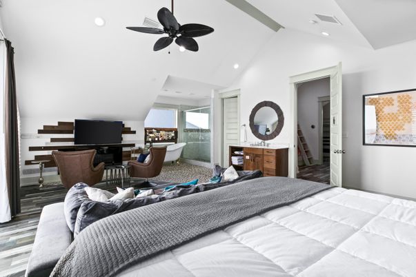 Bedroom, Interior, Living room, Recessed Lighting, Wood Texture Flooring