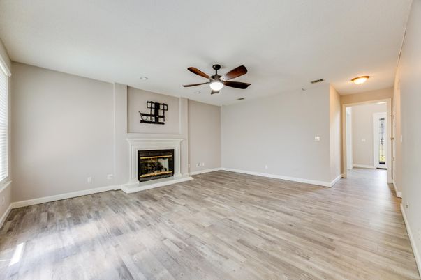 Empty room, Fireplace, Interior, Wood Texture Flooring