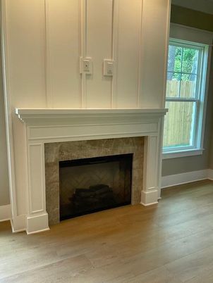 Fireplace, Interior, Wood Texture Flooring