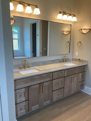 Bathroom, Dual Sink Vanities, Interior, Wood Texture Flooring