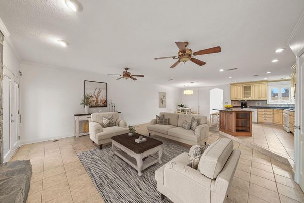 Interior, Kitchen, Living room, Recessed Lighting