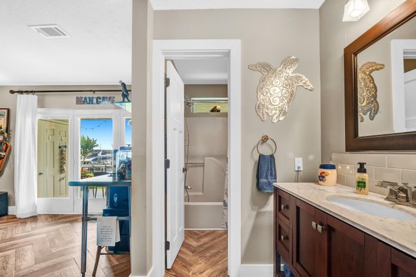 Bathroom, Interior, Wood Texture Flooring