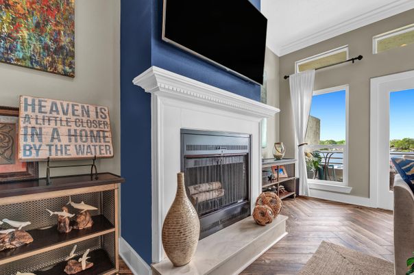 Fireplace, Interior, Wood Texture Flooring