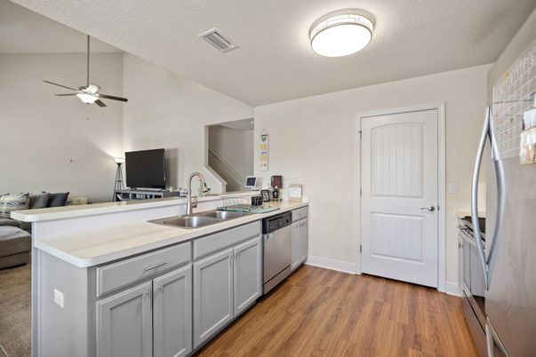 Interior, Kitchen, Wood Texture Flooring