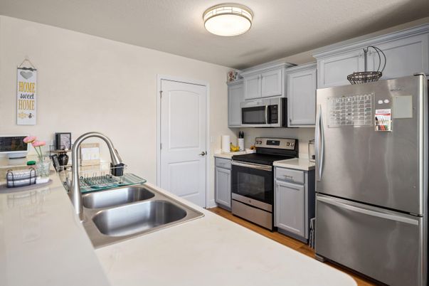 Interior, Kitchen, Stainless Steel Appliances, Wood Texture Flooring