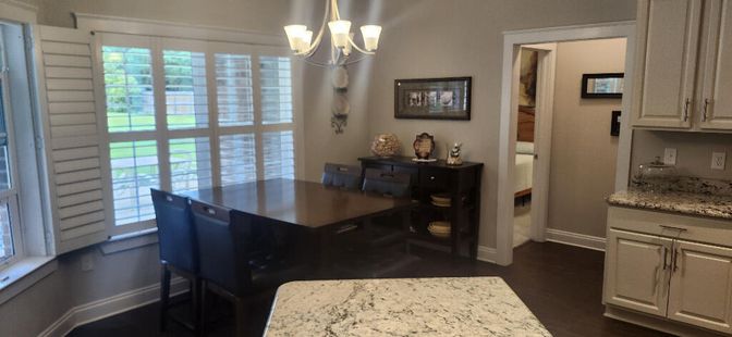 Chandelier, Dining room, Interior, Wood Texture Flooring