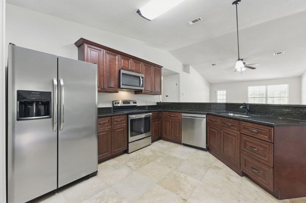 Interior, Kitchen, Recessed Lighting, Stainless Steel Appliances