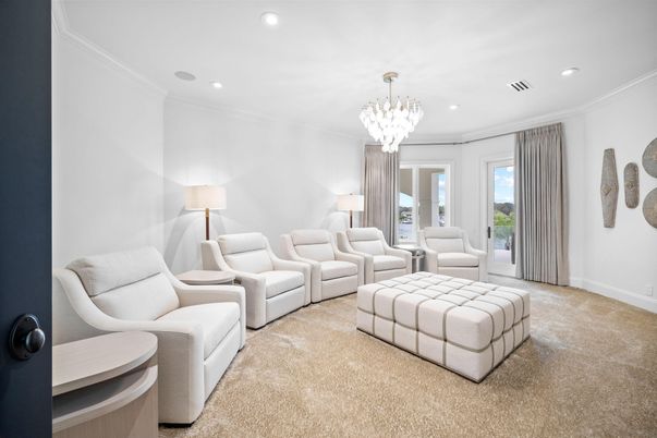 Chandelier, Home Theatre Room, Interior, Living room, Recessed Lighting, Theatre Room