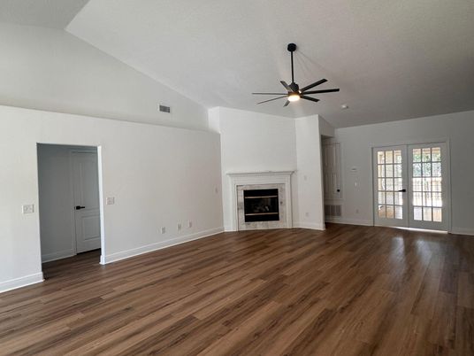 Empty room, Fireplace, Interior, Wood Texture Flooring