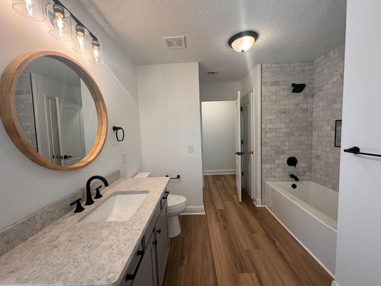 Bathroom, Dual Sink Vanities, Interior, Wood Texture Flooring