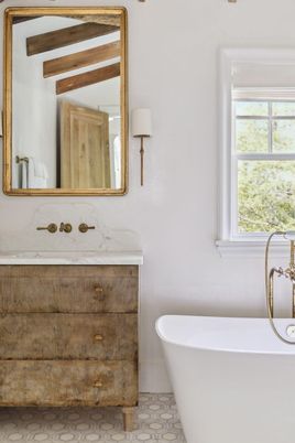 Bathroom, Free Standing Baths, Interior, Wooden Beams