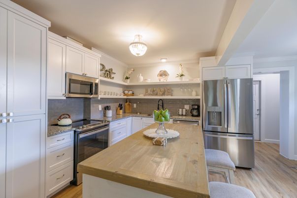Interior, Kitchen, Stainless Steel Appliances, Wood Texture Flooring