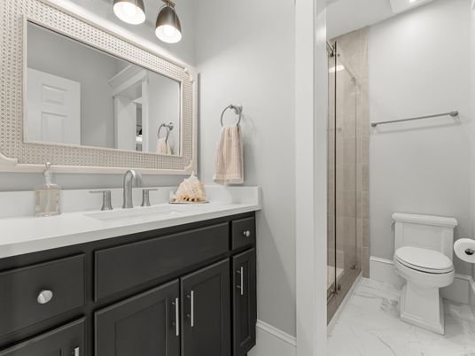 Bathroom, Glass Shower, Interior, Marble