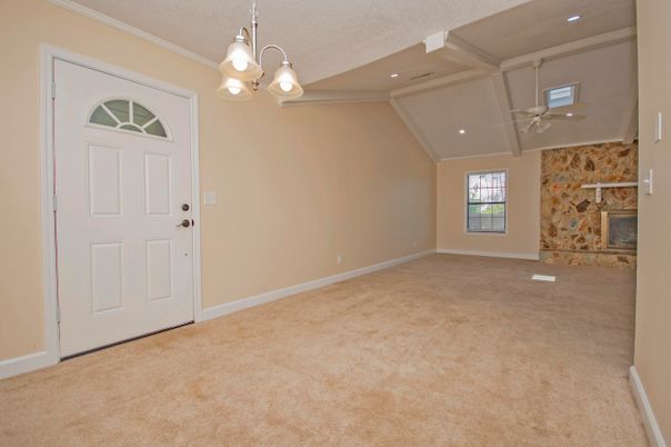 Empty room, Fireplace, Interior, Recessed Lighting