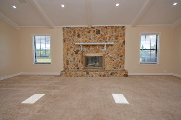 Empty room, Fireplace, Interior, Recessed Lighting