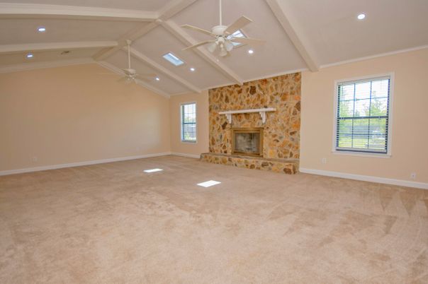 Empty room, Fireplace, Interior, Recessed Lighting