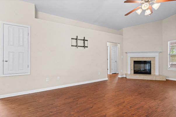 Empty room, Fireplace, Interior, Wood Texture Flooring