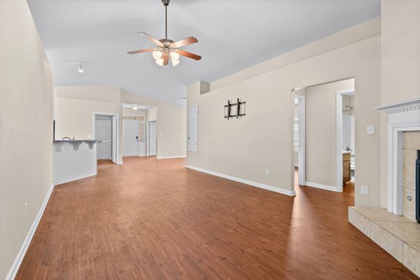 Empty room, Fireplace, Interior, Wood Texture Flooring