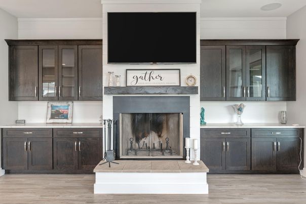 Fireplace, Interior, Wood Texture Flooring