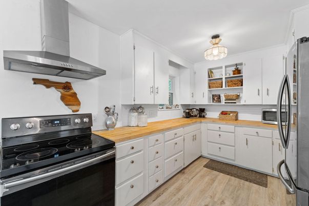 Interior, Kitchen, Stainless Steel Appliances, Wood Texture Flooring