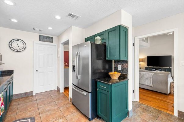 Interior, Kitchen, Recessed Lighting, Wood Texture Flooring