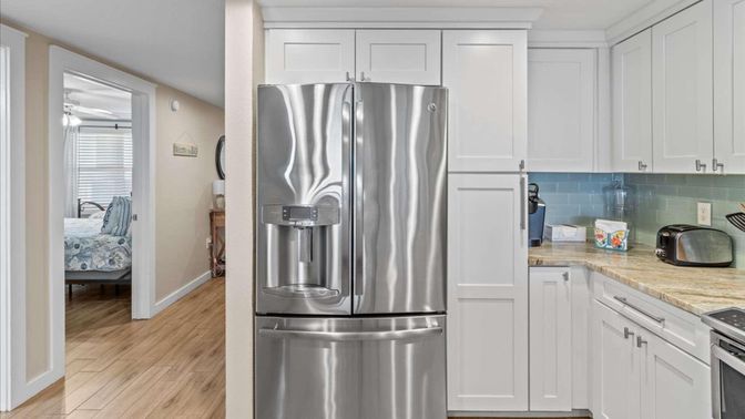 Interior, Kitchen, Stainless Steel Appliances, Wood Texture Flooring