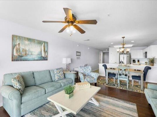 Chandelier, Dining room, Interior, Kitchen, Living room, Pendant Lights, Recessed Lighting, Wood Texture Flooring