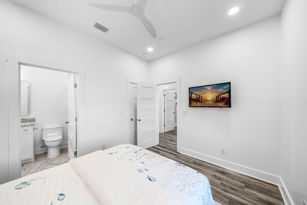 Bathroom, Bedroom, Interior, Recessed Lighting, Wood Texture Flooring