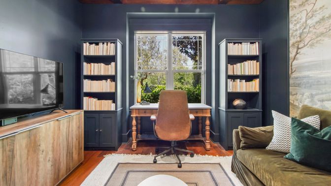 Home Office, Interior, Wood Texture Flooring