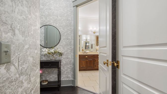 Bathroom, Interior, Wood Texture Flooring
