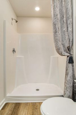 Bathroom, Interior, Recessed Lighting, Wood Texture Flooring