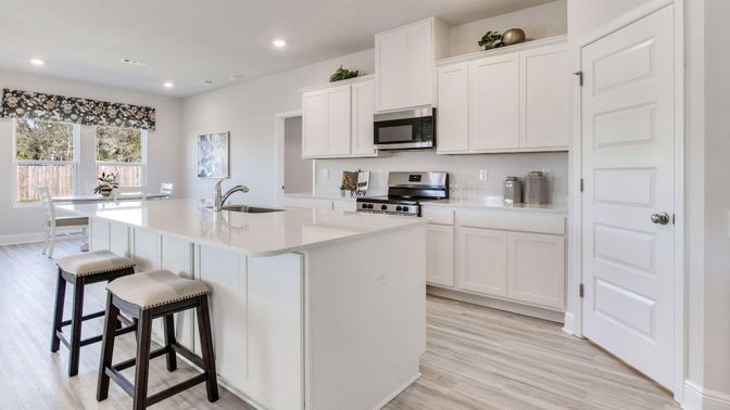 Interior, Kitchen, Recessed Lighting, Wood Texture Flooring