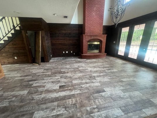 Fireplace, Interior, Wood Texture Flooring, Wooden Walls